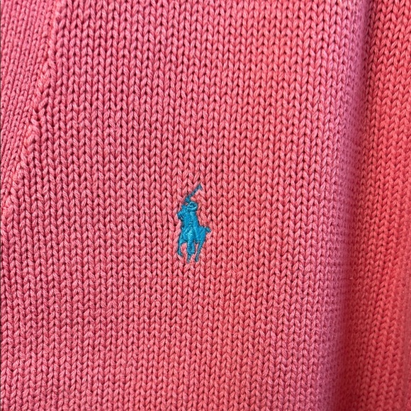 Vintage Polo by Ralph Lauren Pink Cardigan Sweater Classic Knit - Picture 3 of 6